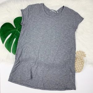 Athleta Women's M Gray Burnout Shirt Lightweight Workout Walking Athleisure GUC!